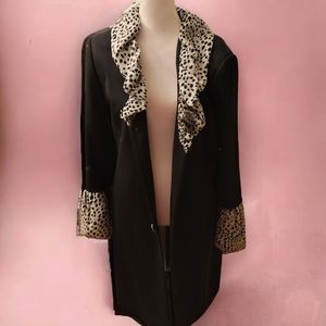 Pamela McCoy Black Leopard Jacket Size Medium